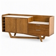 Pemberly Row Wood Veneer & Marble Buffet in Walnut and White