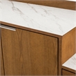 Pemberly Row Wood Veneer & Marble Buffet in Walnut and White