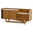 Pemberly Row Wood Veneer & Marble Buffet in Walnut and White
