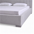Pemberly Row Grey Linen Upholstered King Platform Bed with Square Legs