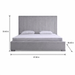 Pemberly Row Grey Linen Upholstered King Platform Bed with Square Legs