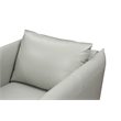 Pemberly Row Modern Leather Swivel Accent Chair with Metal Base in Gray