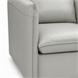 Pemberly Row Modern Leather Swivel Accent Chair with Metal Base in Gray