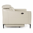Pemberly Row Modern Leather Sofa with Recliners & Metal Legs in Grey