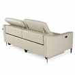 Pemberly Row Modern Leather Sofa with Recliners & Metal Legs in Grey