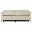 Pemberly Row Modern Leather Sofa with Recliners & Metal Legs in Grey