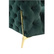 Pemberly Row Transitional Velour Loveseat with Tufting in Emerald Green