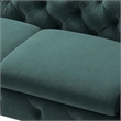 Pemberly Row Transitional Velour Loveseat with Tufting in Emerald Green