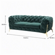 Pemberly Row Transitional Velour Loveseat with Tufting in Emerald Green
