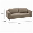Pemberly Row Beige Polyester & Solid Wood Sofa with Titanium Legs