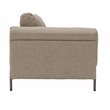 Pemberly Row Beige Polyester & Solid Wood Sofa with Titanium Legs