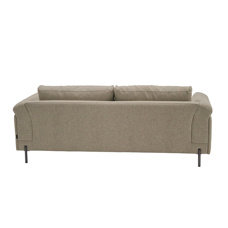 Pemberly Row Beige Polyester & Solid Wood Sofa with Titanium Legs