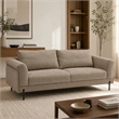 Pemberly Row Beige Polyester & Solid Wood Sofa with Titanium Legs