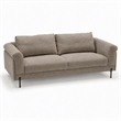 Pemberly Row Beige Polyester & Solid Wood Sofa with Titanium Legs