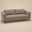 Pemberly Row Beige Polyester & Solid Wood Sofa with Titanium Legs