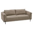 Pemberly Row Beige Polyester & Solid Wood Sofa with Titanium Legs