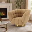 Pemberly Row Polyester Fabric Accent Chair in Mustard Yellow with Gold Base