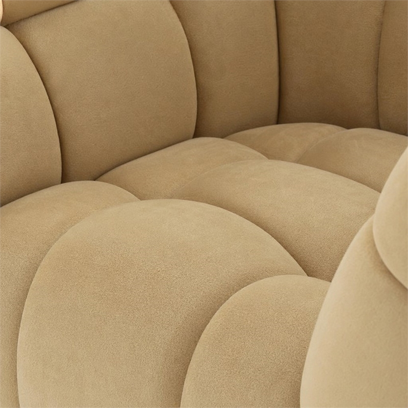 Pemberly Row Polyester Fabric Accent Chair in Mustard Yellow with Gold Base