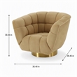 Pemberly Row Polyester Fabric Accent Chair in Mustard Yellow with Gold Base