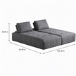 Pemberly Row Modular Gray Fabric Upholstered Sectional Sofa Set