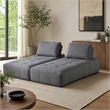 Pemberly Row Modular Gray Fabric Upholstered Sectional Sofa Set