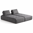 Pemberly Row Modular Gray Fabric Upholstered Sectional Sofa Set