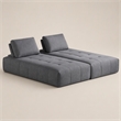 Pemberly Row Modular Gray Fabric Upholstered Sectional Sofa Set