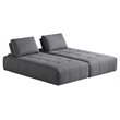 Pemberly Row Modular Gray Fabric Upholstered Sectional Sofa Set