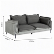 Pemberly Row Two-Tone Polyester Blend Sofa With Metal Accents in Gray
