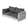 Pemberly Row Two-Tone Polyester Blend Sofa With Metal Accents in Gray