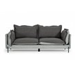 Pemberly Row Two-Tone Polyester Blend Sofa With Metal Accents in Gray