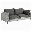 Pemberly Row Two-Tone Polyester Blend Sofa With Metal Accents in Gray