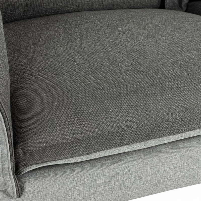 Pemberly Row Two-Tone Polyester Blend Sofa With Metal Accents in Gray
