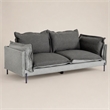 Pemberly Row Two-Tone Polyester Blend Sofa With Metal Accents in Gray