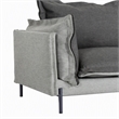 Pemberly Row Two-Tone Polyester Blend Sofa With Metal Accents in Gray