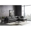 Pemberly Row Right Facing Sectional Sofa in Polyester Fabric Gray
