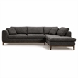Pemberly Row Right Facing Sectional Sofa in Polyester Fabric Gray