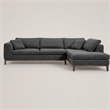 Pemberly Row Right Facing Sectional Sofa in Polyester Fabric Gray