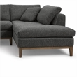 Pemberly Row Right Facing Sectional Sofa in Polyester Fabric Gray