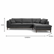 Pemberly Row Right Facing Sectional Sofa in Polyester Fabric Gray