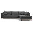 Pemberly Row Right Facing Sectional Sofa in Polyester Fabric Gray