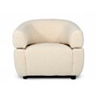 Pemberly Row Stainless Steel and Polyester Accent Chair in Beige