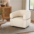 Pemberly Row Stainless Steel and Polyester Accent Chair in Beige
