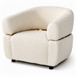 Pemberly Row Stainless Steel and Polyester Accent Chair in Beige