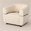 Pemberly Row Stainless Steel and Polyester Accent Chair in Beige