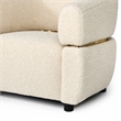 Pemberly Row Stainless Steel and Polyester Accent Chair in Beige
