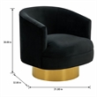 Pemberly Row Modern Stainless Steel Accent Chair in Black and Gold