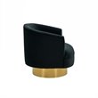 Pemberly Row Modern Stainless Steel Accent Chair in Black and Gold