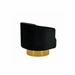 Pemberly Row Modern Stainless Steel Accent Chair in Black and Gold