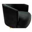 Pemberly Row Modern Stainless Steel Accent Chair in Black and Gold